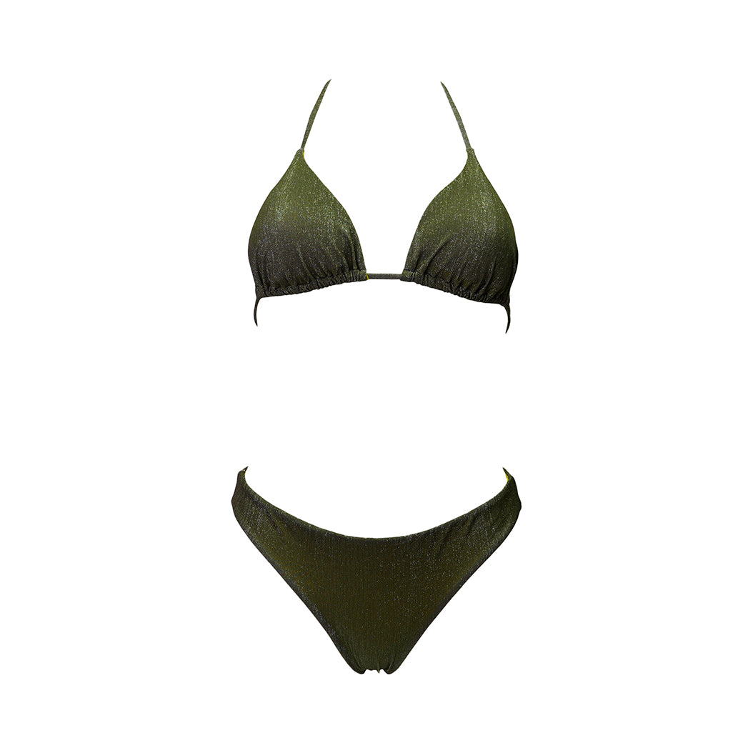 Triangolino Lurex Verde Bosco