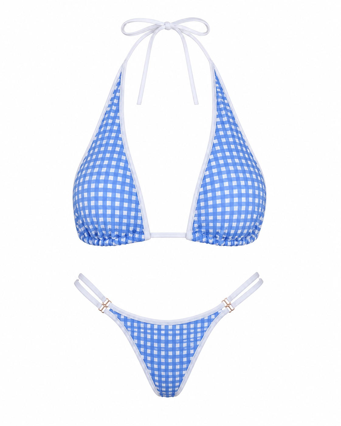 Bikini Set Vichy - Triangolone celeste