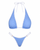 Bikini Set Vichy - Triangolone celeste