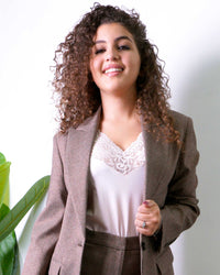 Maglia Cuore in pizzo Petrolio