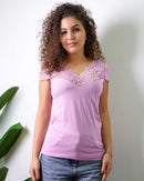 Maglia Cuore in pizzo Petrolio