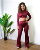 Maglia Crop Shine Burgundy