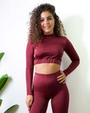 Maglia Crop Shine Burgundy