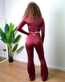 Maglia Crop Shine Burgundy