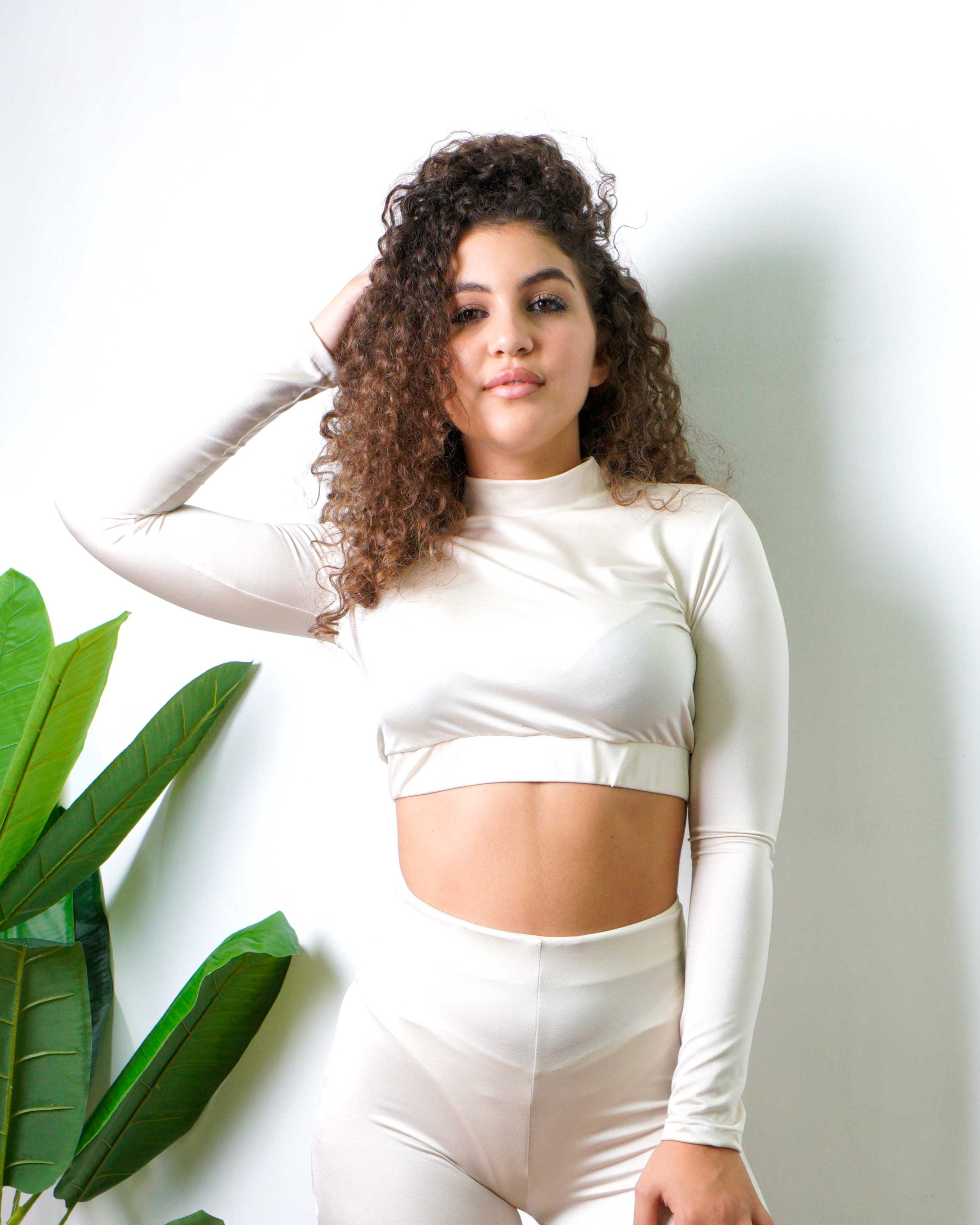 Maglia Crop Shine Macadamia