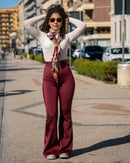 Pant Zampa Shine Burgundy