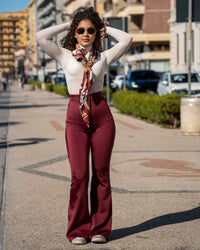 Pant Zampa Shine Burgundy