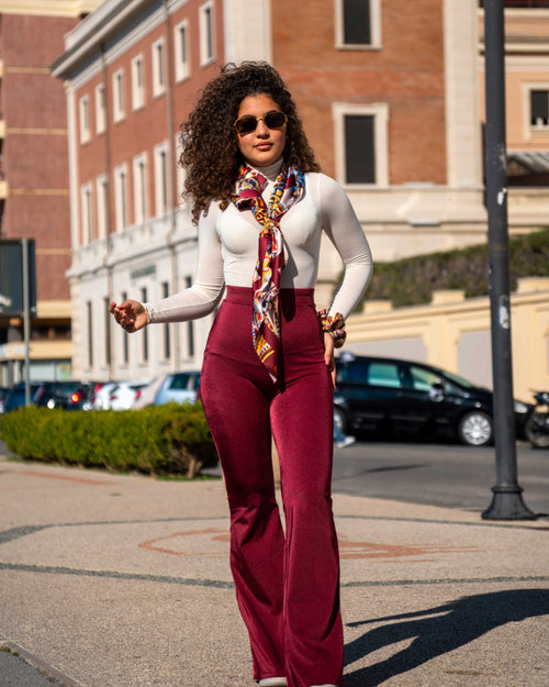Pant Zampa Shine Burgundy