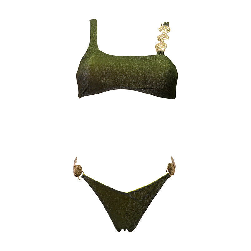 Monospalla Lurex Verde Bosco